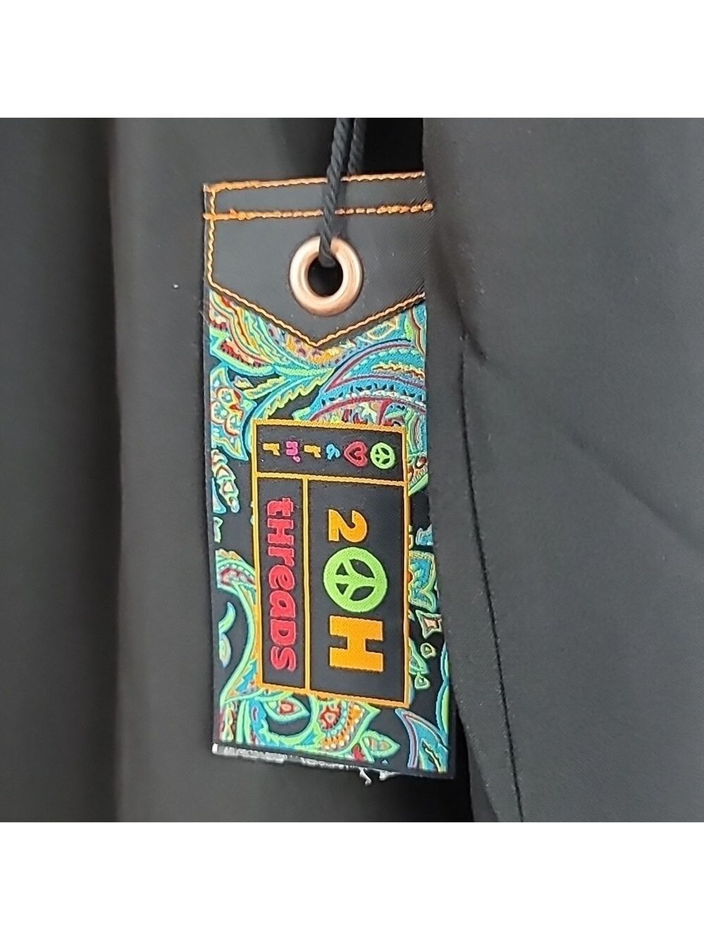 2OH 2 old hippies threads black jacket medium nwt - Picture 8 of 12